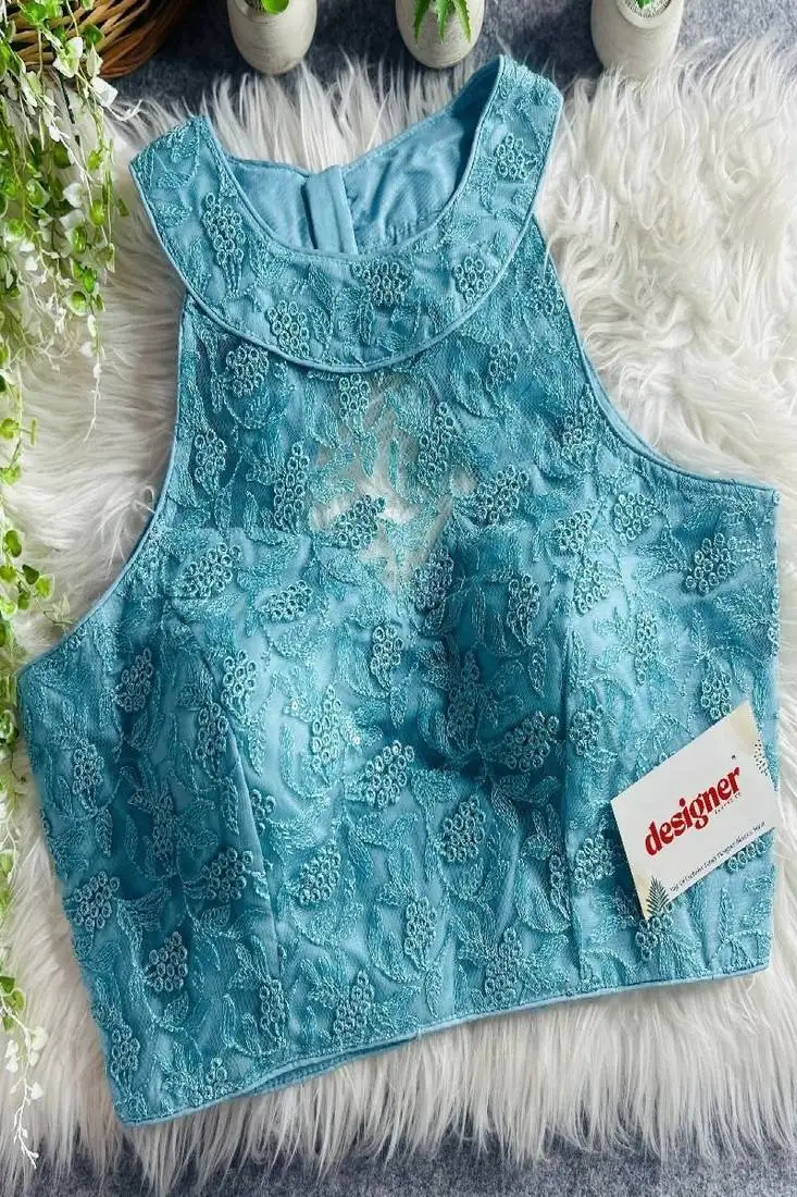 Pink heavy stars & beads bridal partywear blouse alterable upto 42 size