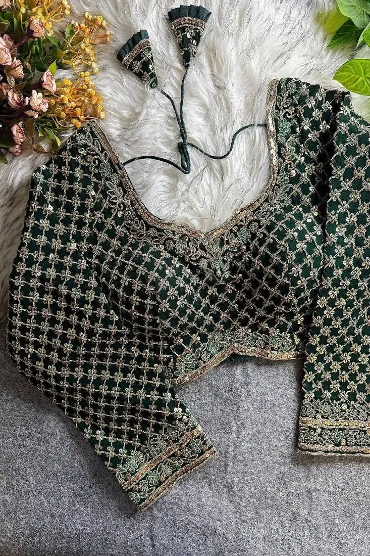 Red color heavy embroidered readymade blouse for navratri alterable upto 42 size