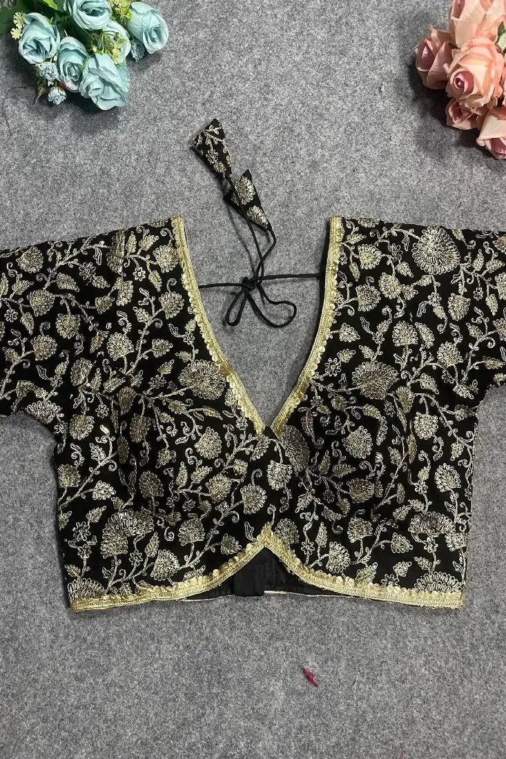 Royal gold stylish bridal blouse alterable upto 42 size