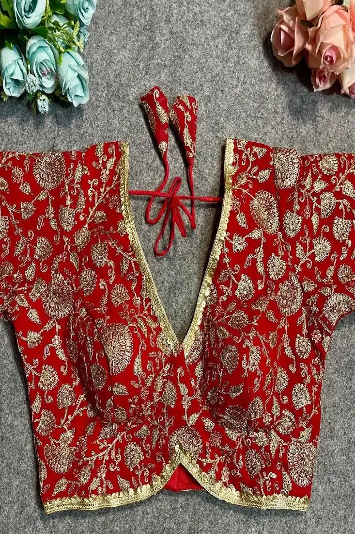 Green color bridal bliss apple-cut codding work blouse alterable upto 42 size