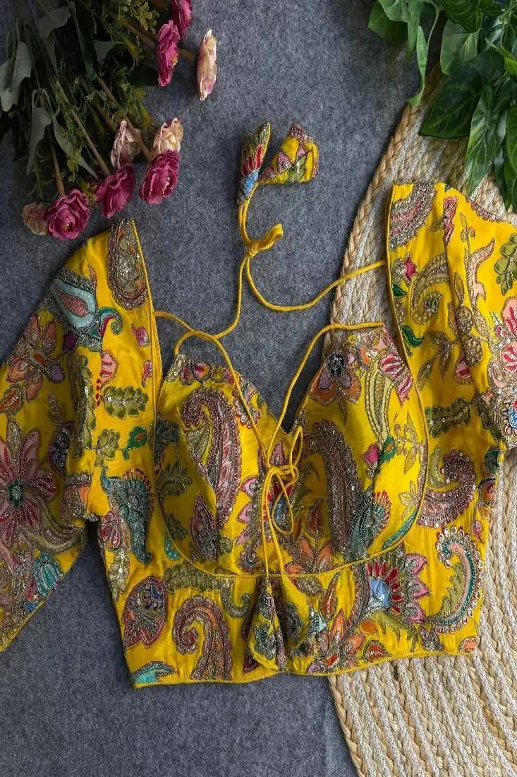 Purple color readymade georgette sleeveless blouse for navratri alterable upto 42 size