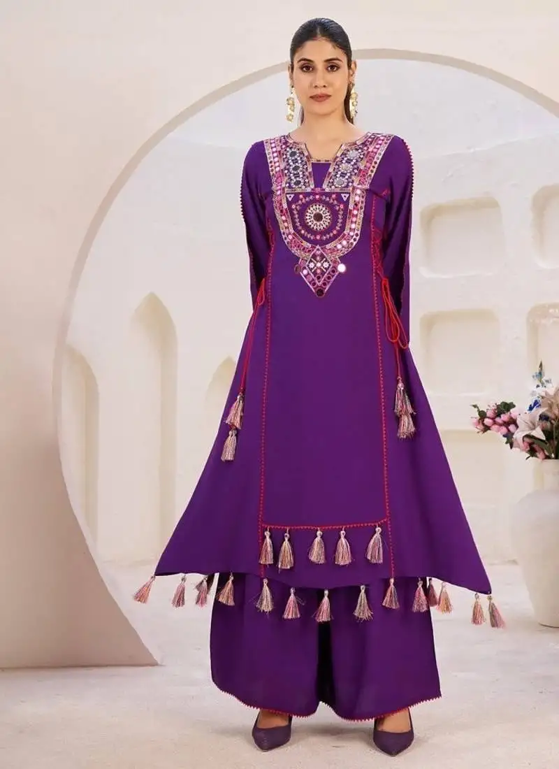 Designer cord set with palazzo sequins work cord set