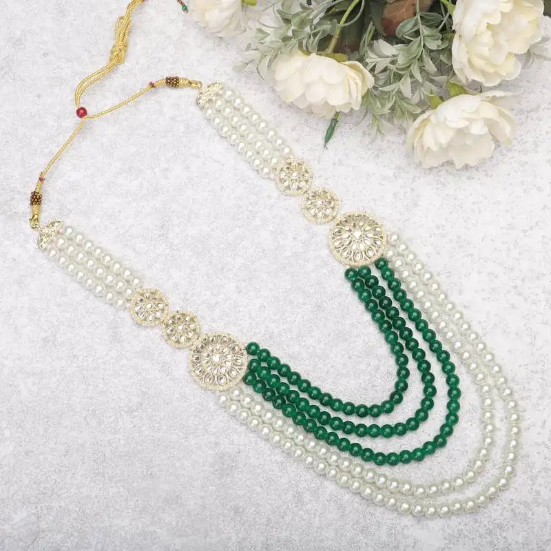 Pearl-beaded dulha moti mala haar necklace