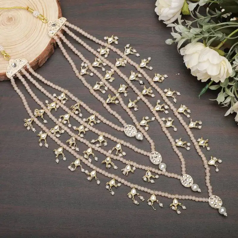 Men kundan-studded pearl groom dulha moti mala necklace