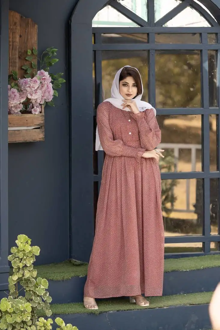 Abaya georgette full sleeve length stylish abaya dress