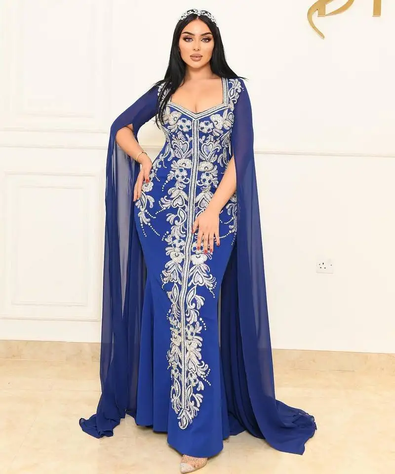 Navy blue & blue fish cut dress women