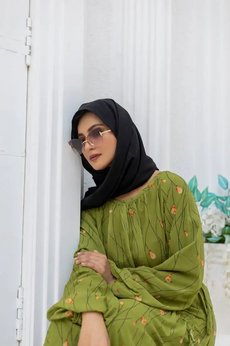 Mehendi fancy georgette printed abaya