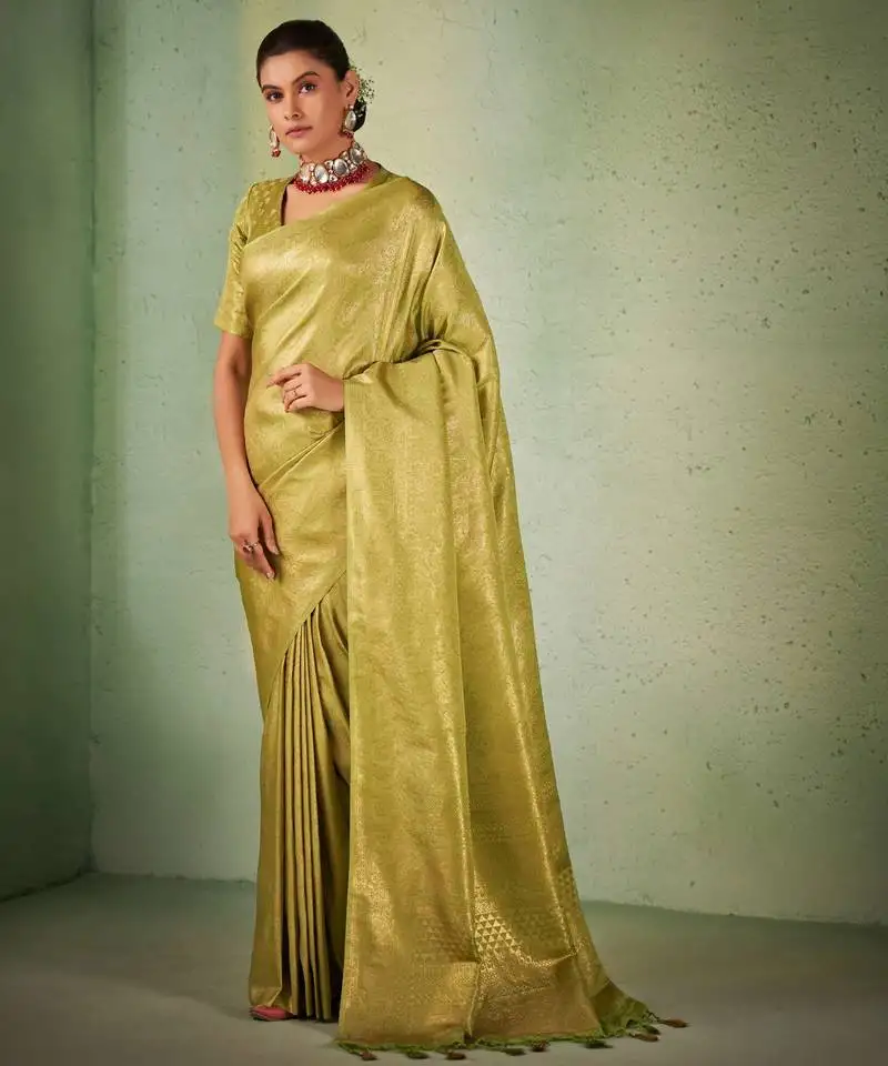 Light green kanjeevaram design art silk saree