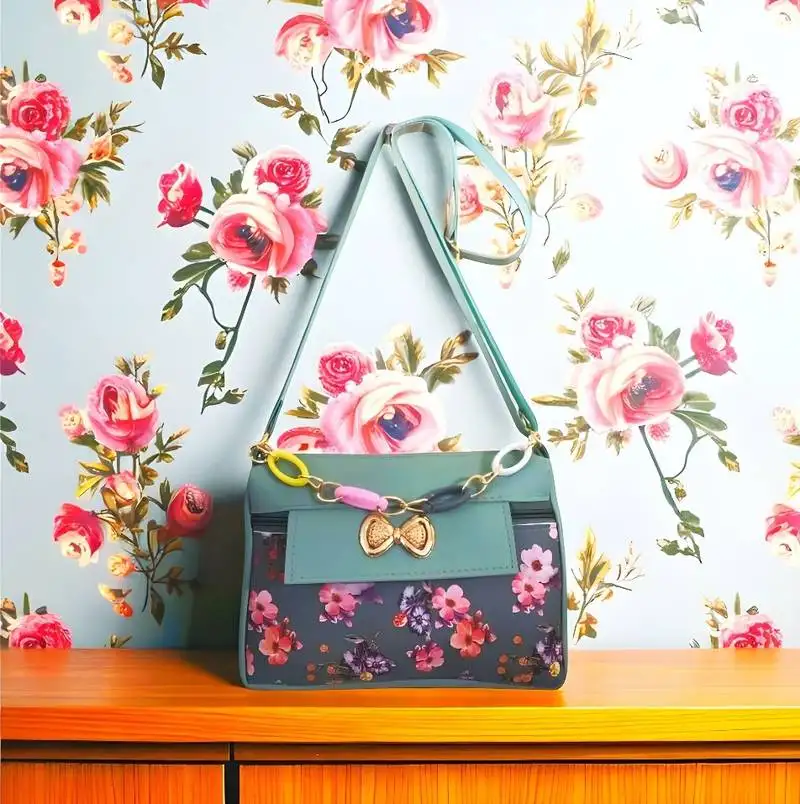 Trendy floral & plain sling bag for women