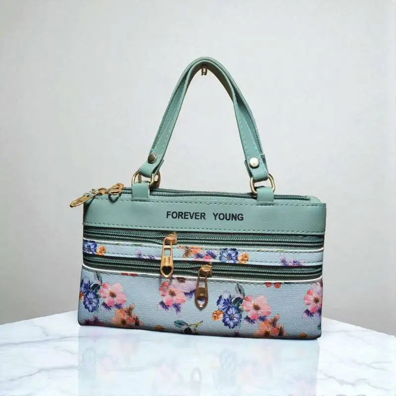 Forever young floral printed pu leather handbag | stylish women’s shoulder bag with multi pocket