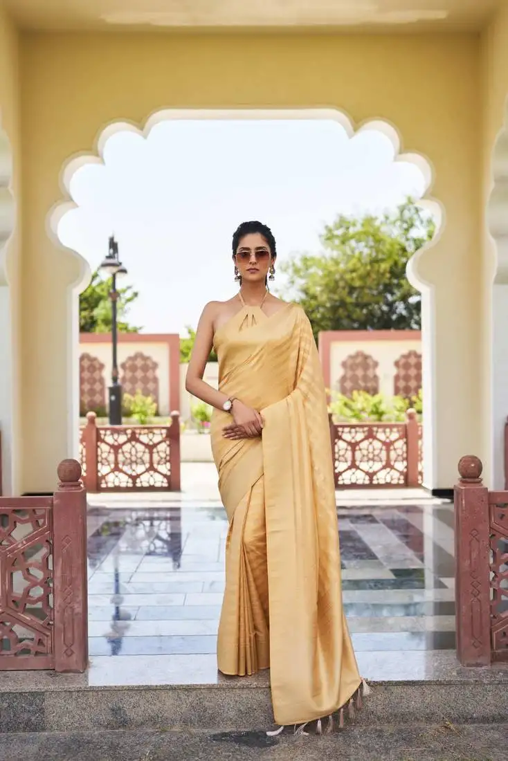 Pink zari woven banarasi soft georgette saree