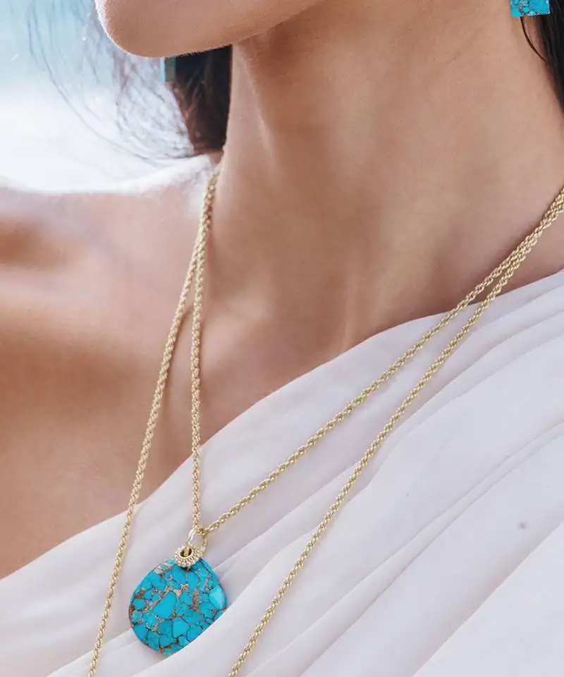 Turquoise medallion necklace