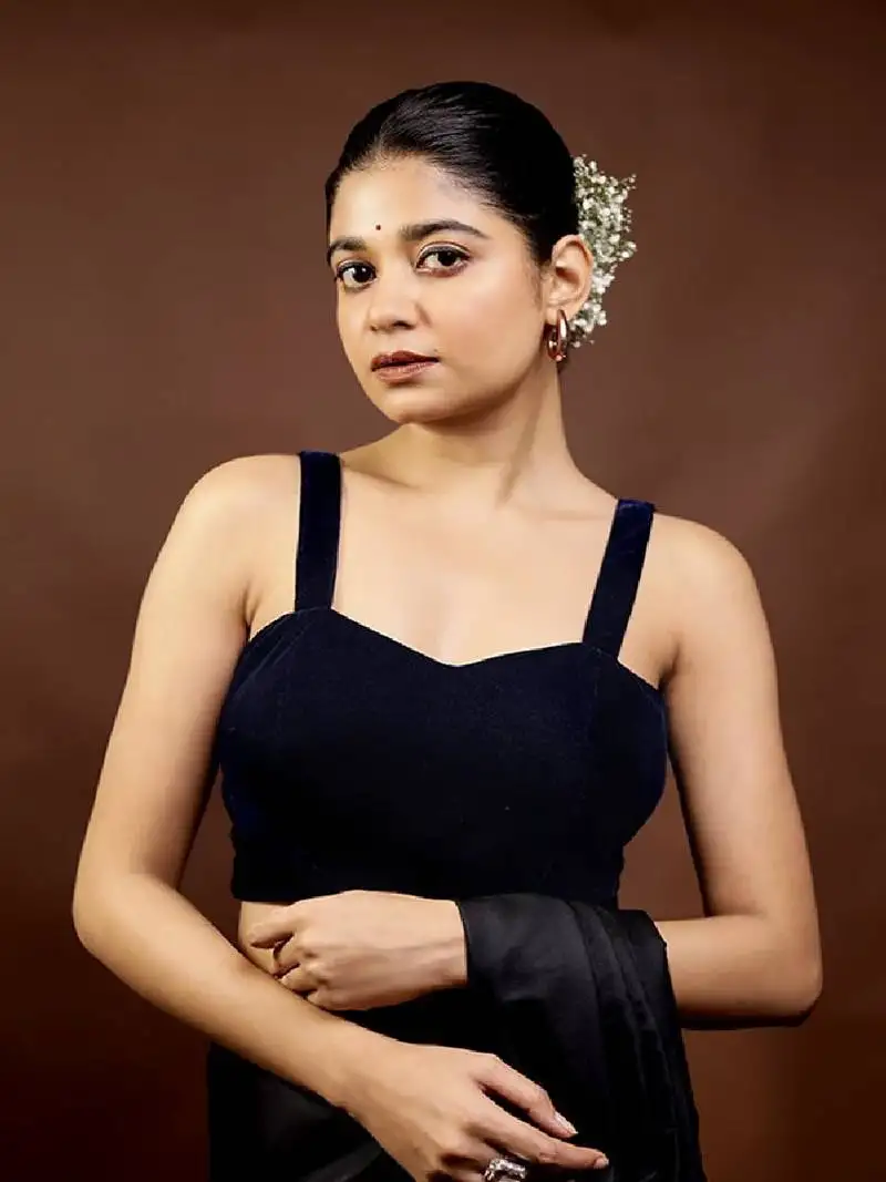 Navy blue velvet designer blouse