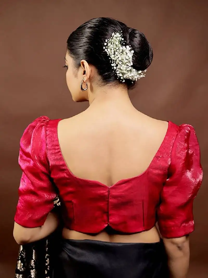 Rani pink tissue designer blouse