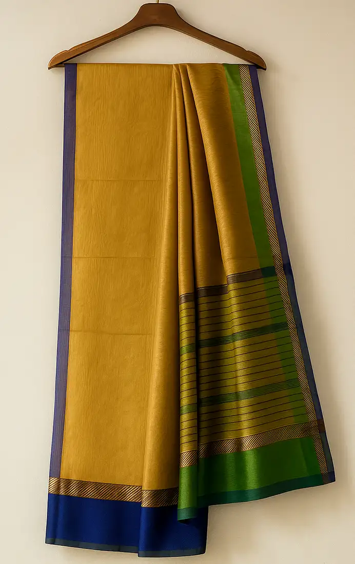 Multicolor maheshwari saree with blouse