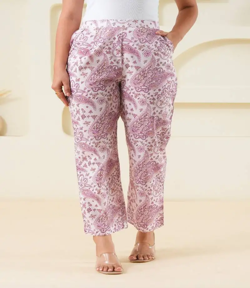 Paisley printed cotton pant