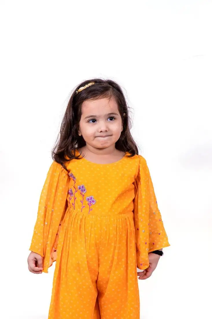 Yellow bandhani print jumpsuit