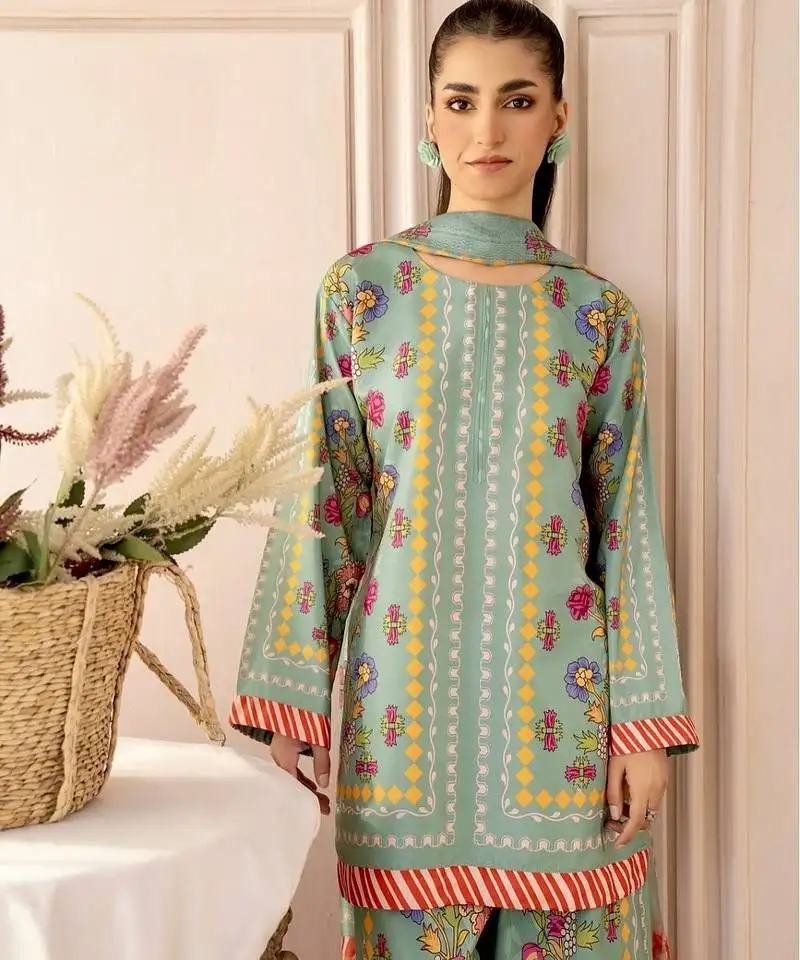 emerald digital print crepe co-ords set stitched