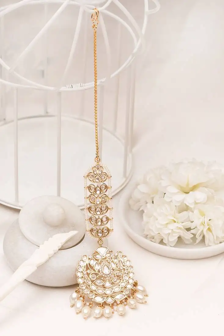 Khwab polki pearl maangtikka