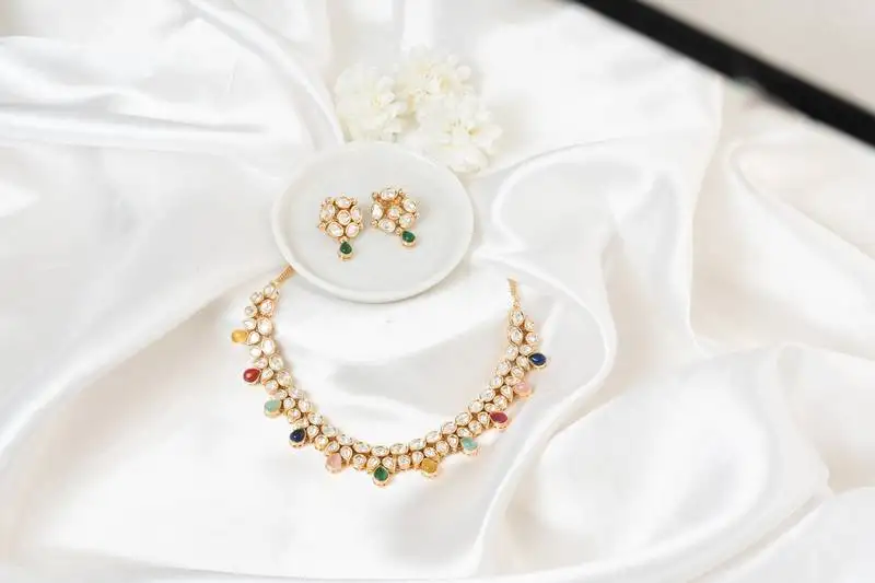 Rangeela multicolored kundan necklace