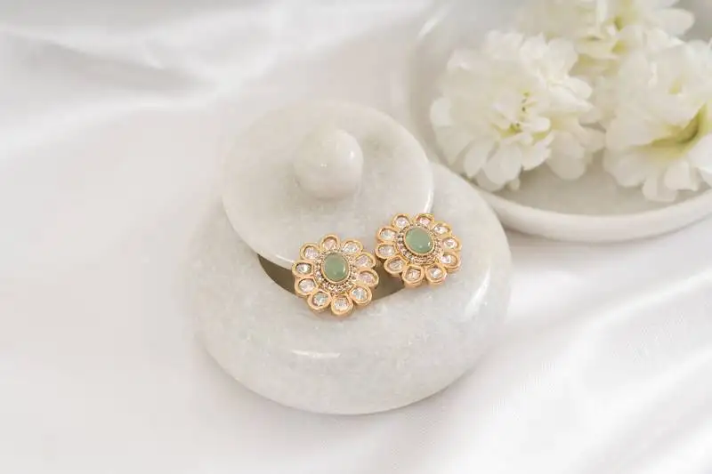 Baharee polki stud earring