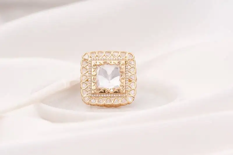 Zika square polki ring