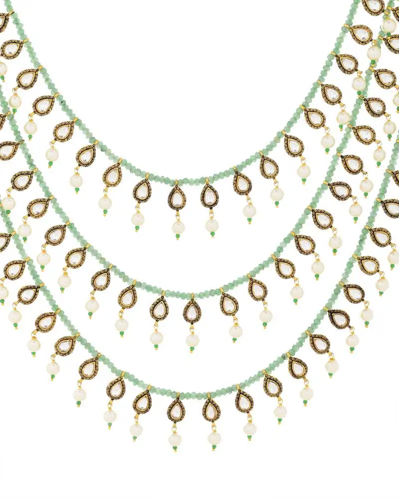 Grand polki pearl necklace