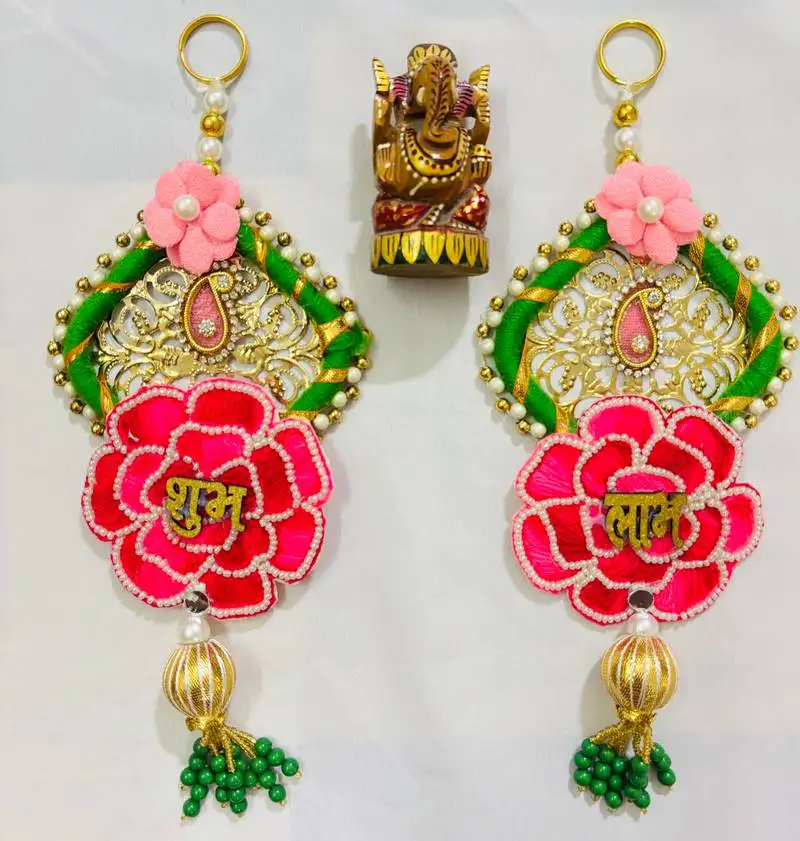 Designer shubh labh wall hanging toran decoration set for festival