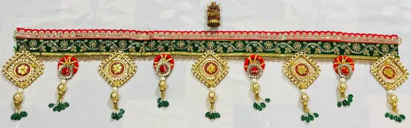Traditional designer bandhanwar toran with kundan & beadwork –