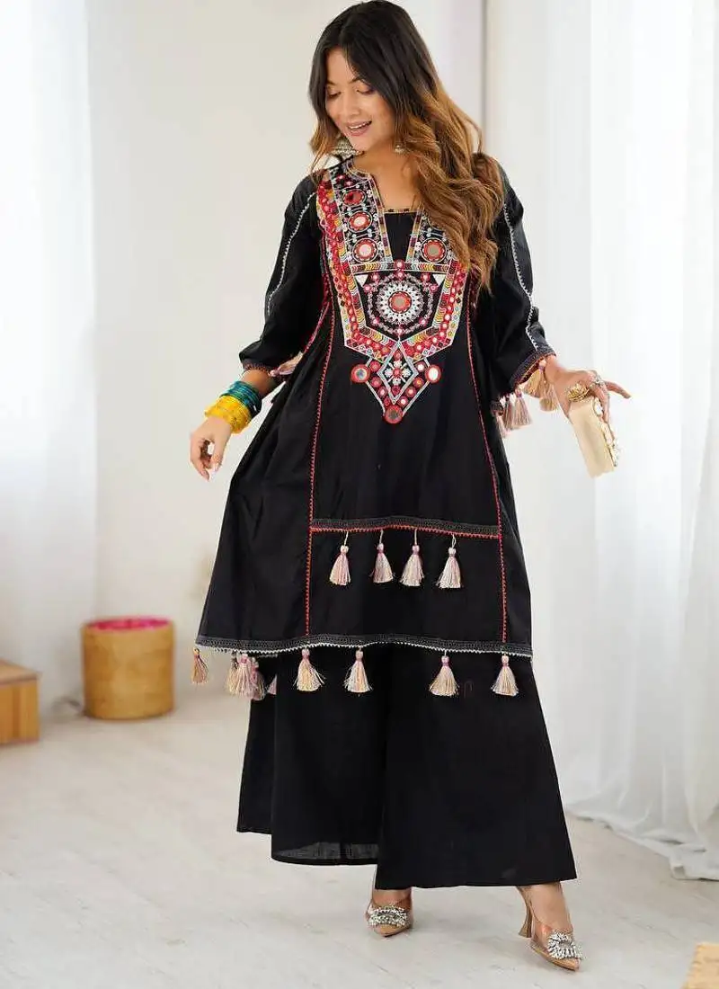 Cord set cotton cord set embroidery work cord set with palazzo