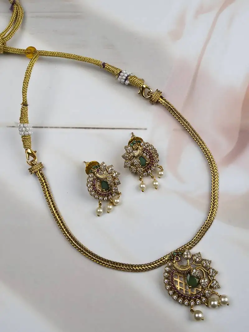 Ruby ad peacock pendant with earrings