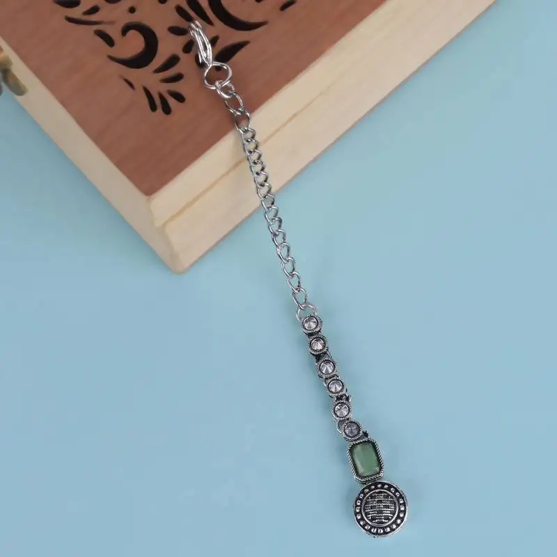 Graceful round shape silver plated maang tikka for women and girls