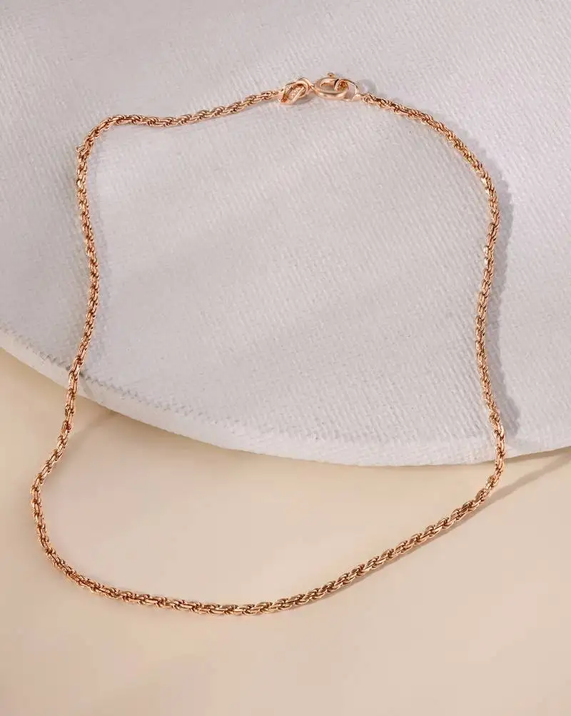 Touch925 classic rolo silver anklet