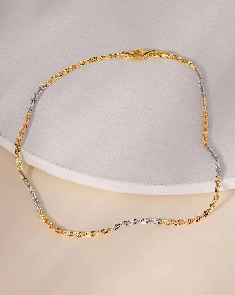 Touch925 triple shade fancy silver anklet