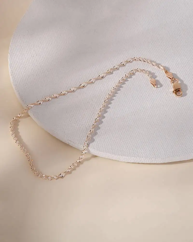 Touch925 elegant twisted silver anklet