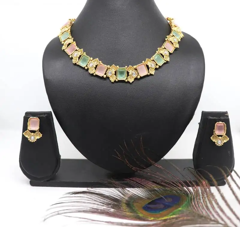 Women peach & c.green pure brass with rajwadi polish