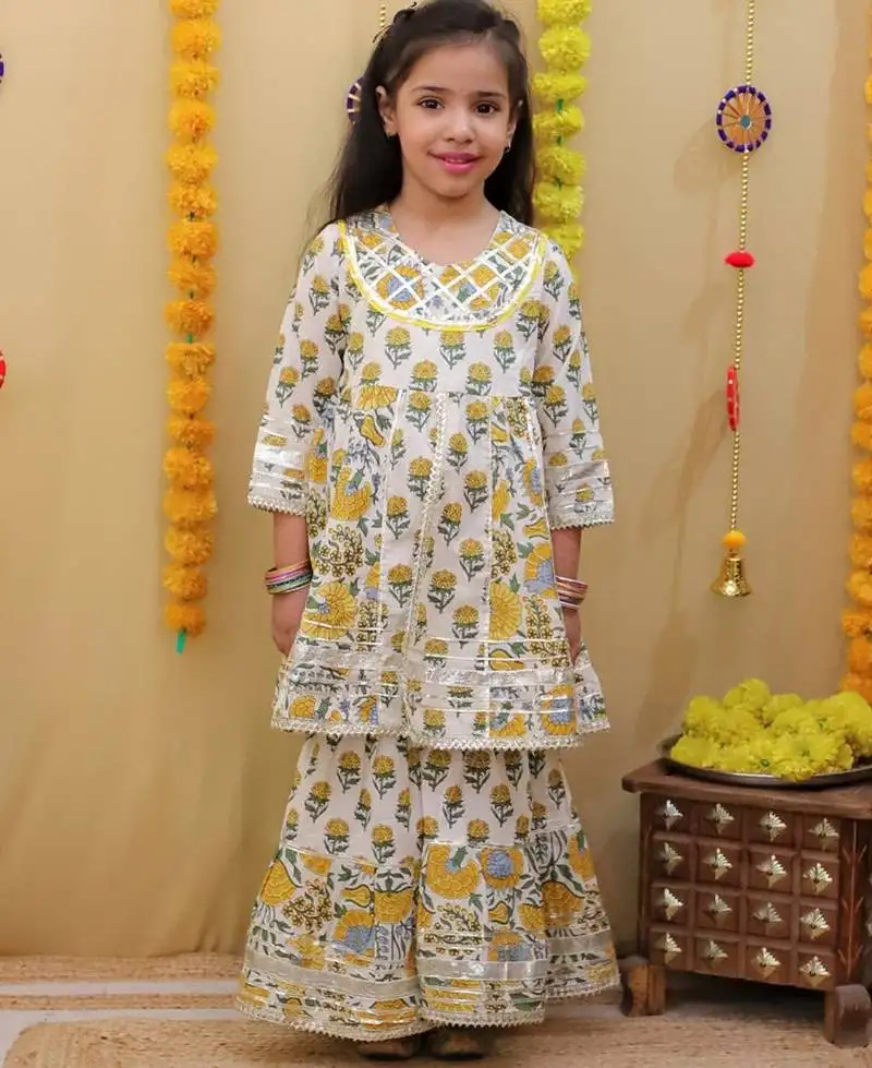 Multicolor cotton printed ethnic girls for girls