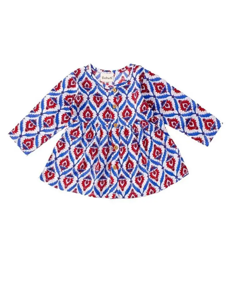 Multicolor cotton printed frocks for girls