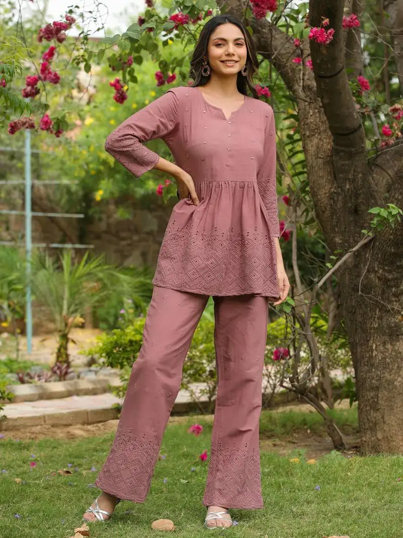 Rangeelo ashley schiffli cotton coord set