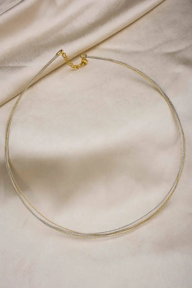 Imitation multi layers wire chain necklace