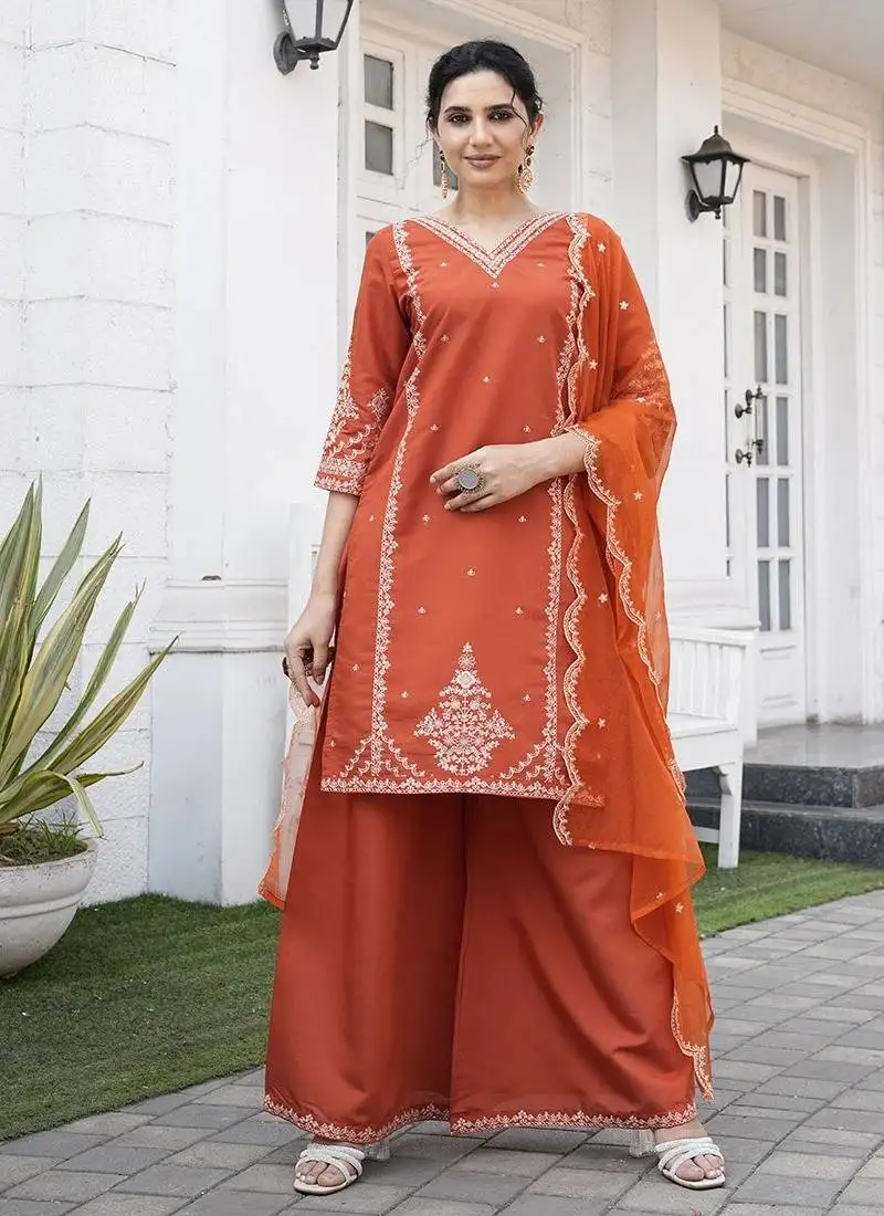 Rajgranth women's roman silk kurti set with organza dupatta elegant ethnic wear stitched