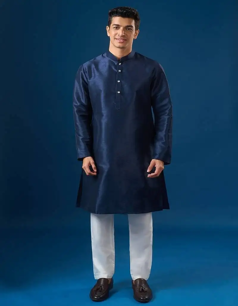 Purple embroidered silk nehru jacket set