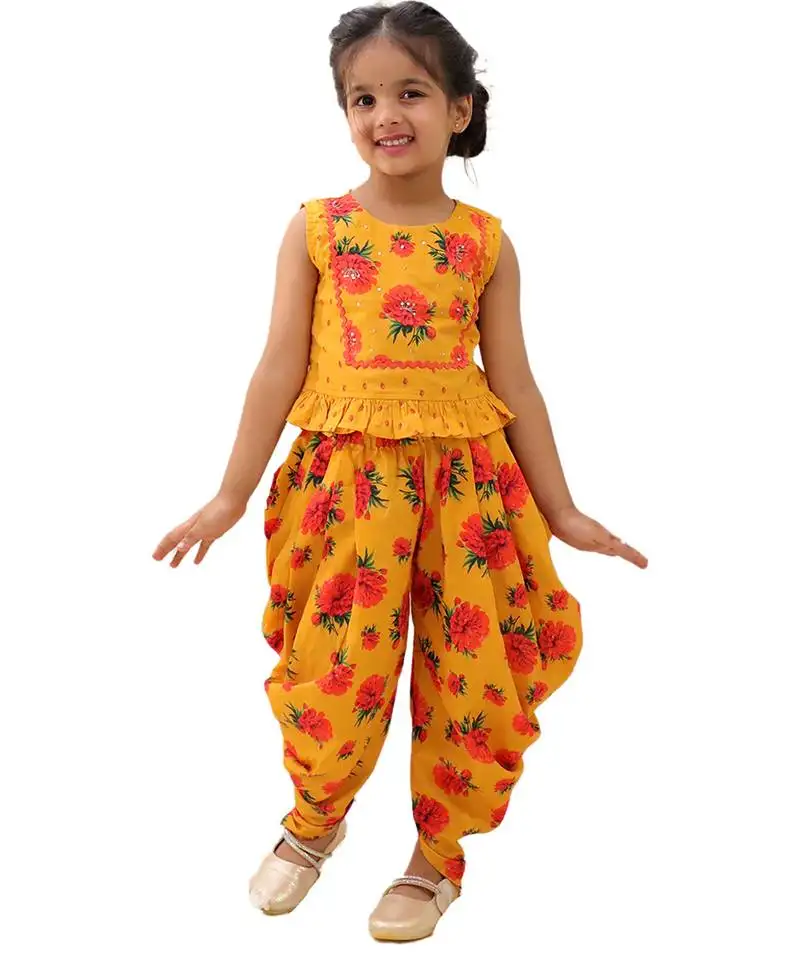 Mustard printed cotton co ord set