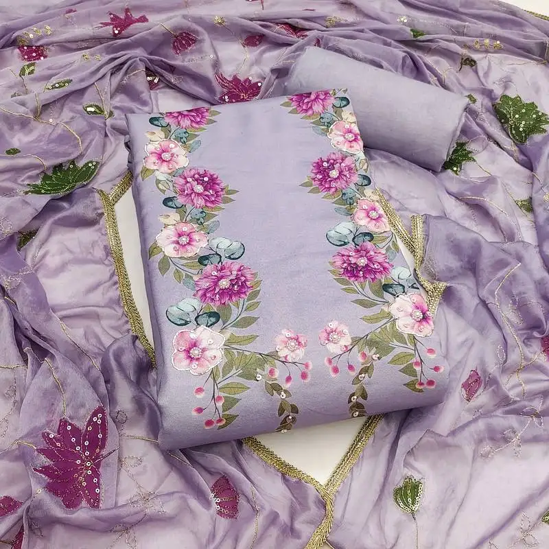 Women's unstitched digital print & handwork premium roman cotton dress material (msmfc11605d)