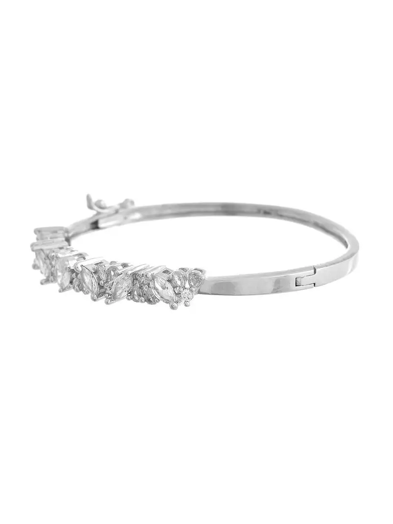 Silver-toned cubic zirconia bracelet for women