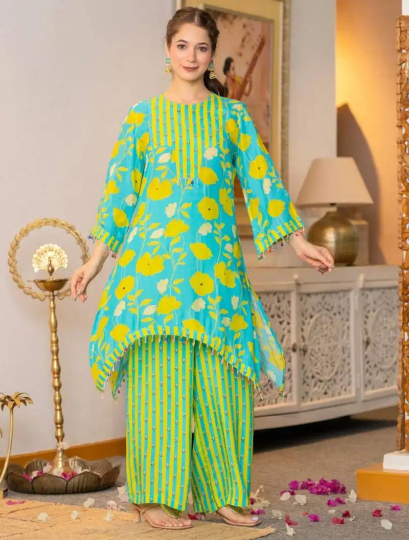 Jayti kelly multicolor printed linen blend co ord set