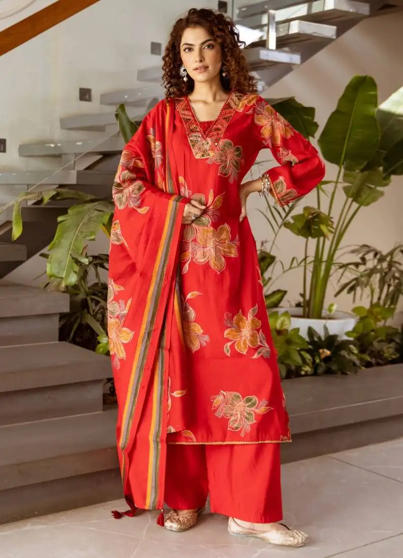 Kabool mahagony work suit set