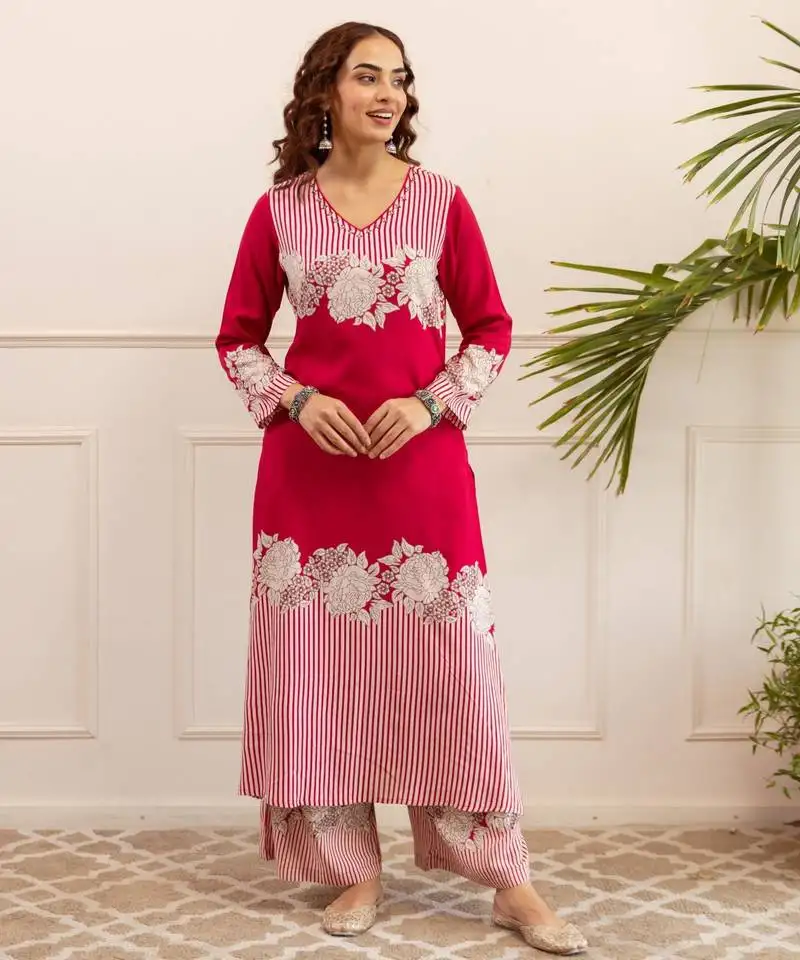 Kabool rose printed kurta pant set