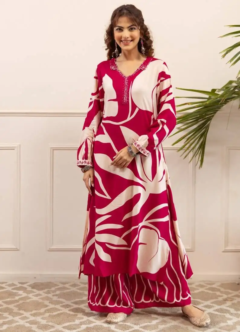 Kabool cherry printed kurta pant set