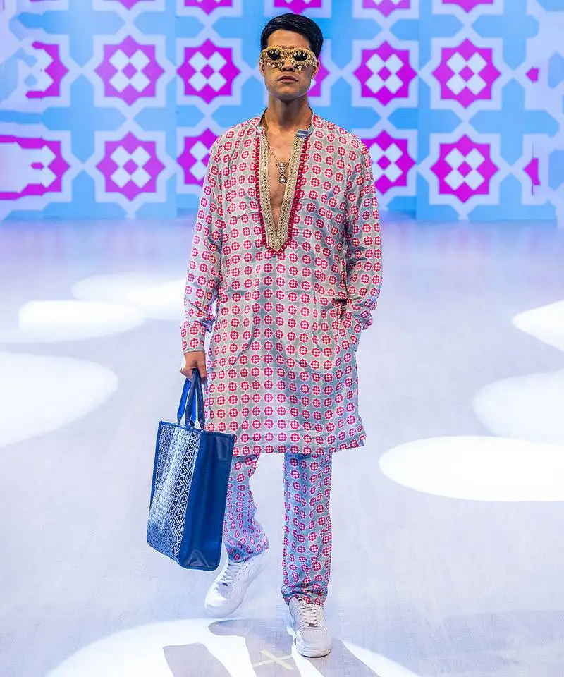 Multicolor printed crepe kurta pajama